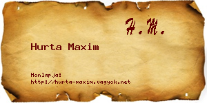 Hurta Maxim névjegykártya